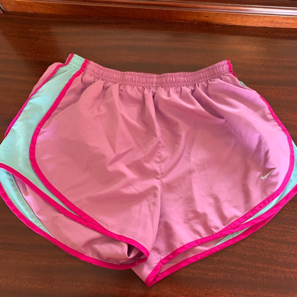 Pink and blue Nike shorts